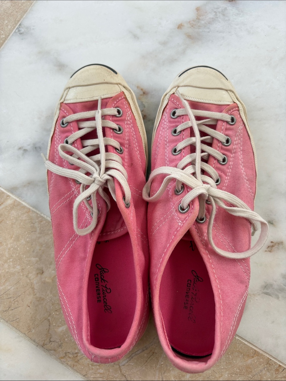 Converse Pink Low-Top Canvas Sneakers with Cream Accents